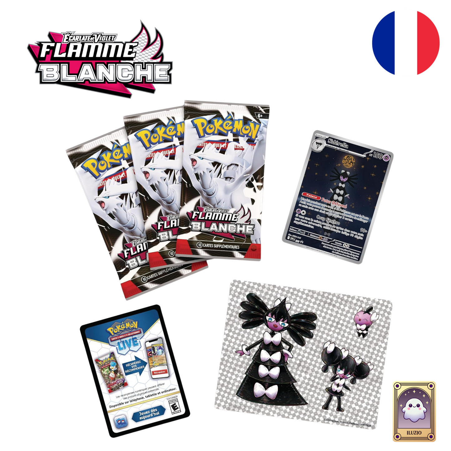 ACCESSOIRES-Pokémon - Collection Autocollant Réajustable - EV 10.5 - Flamme Blanche - FR