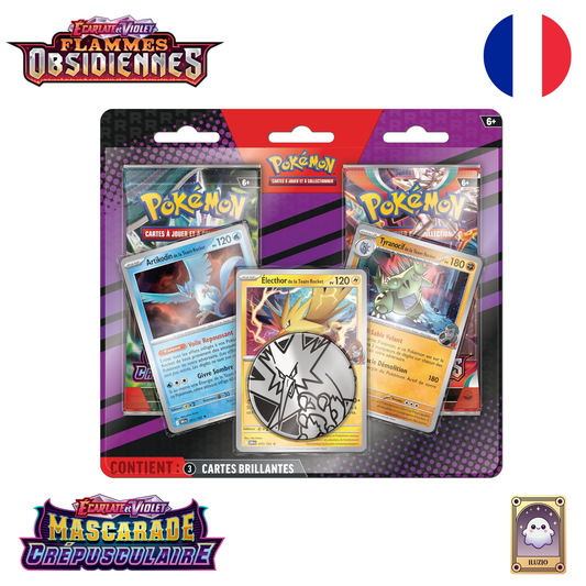 Face - Pokémon - Duopack EV3 - Flammes Obsidiennes / EV6 - Mascarade Crépusculaire - Français