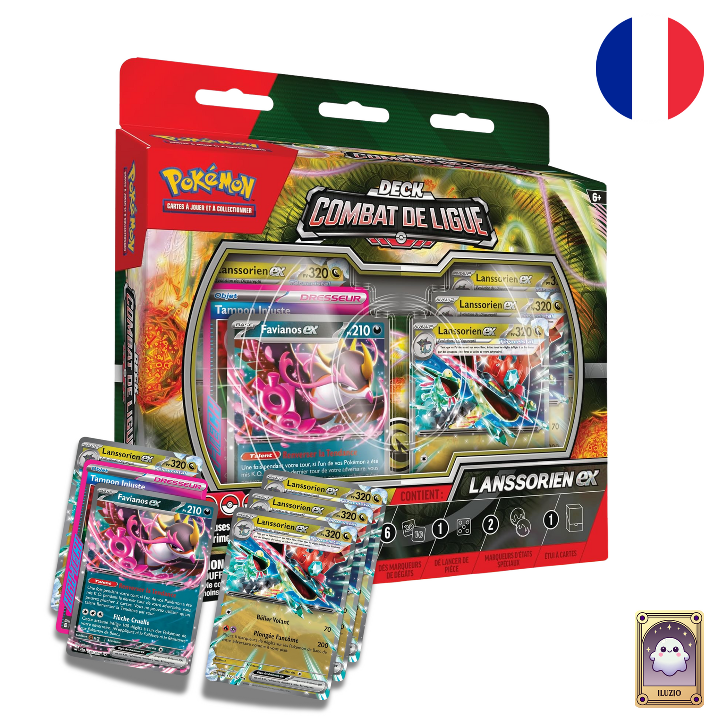 FACE + CARTE PROMOS - Pokémon - Deck Combat de Ligue - Lanssorien-ex - FR