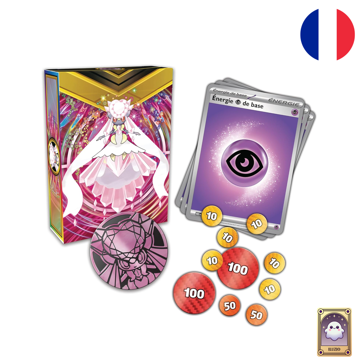 Accessoires-Pokémon - Deck Méga-Combat - Méga-Diancie-ex - Français