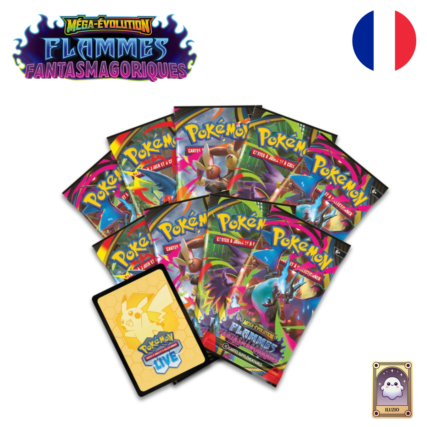 Boosters-Pokémon - Coffret Dresseur d'Élite (ETB) ME2 - Flammes Fantasmagoriques - Français