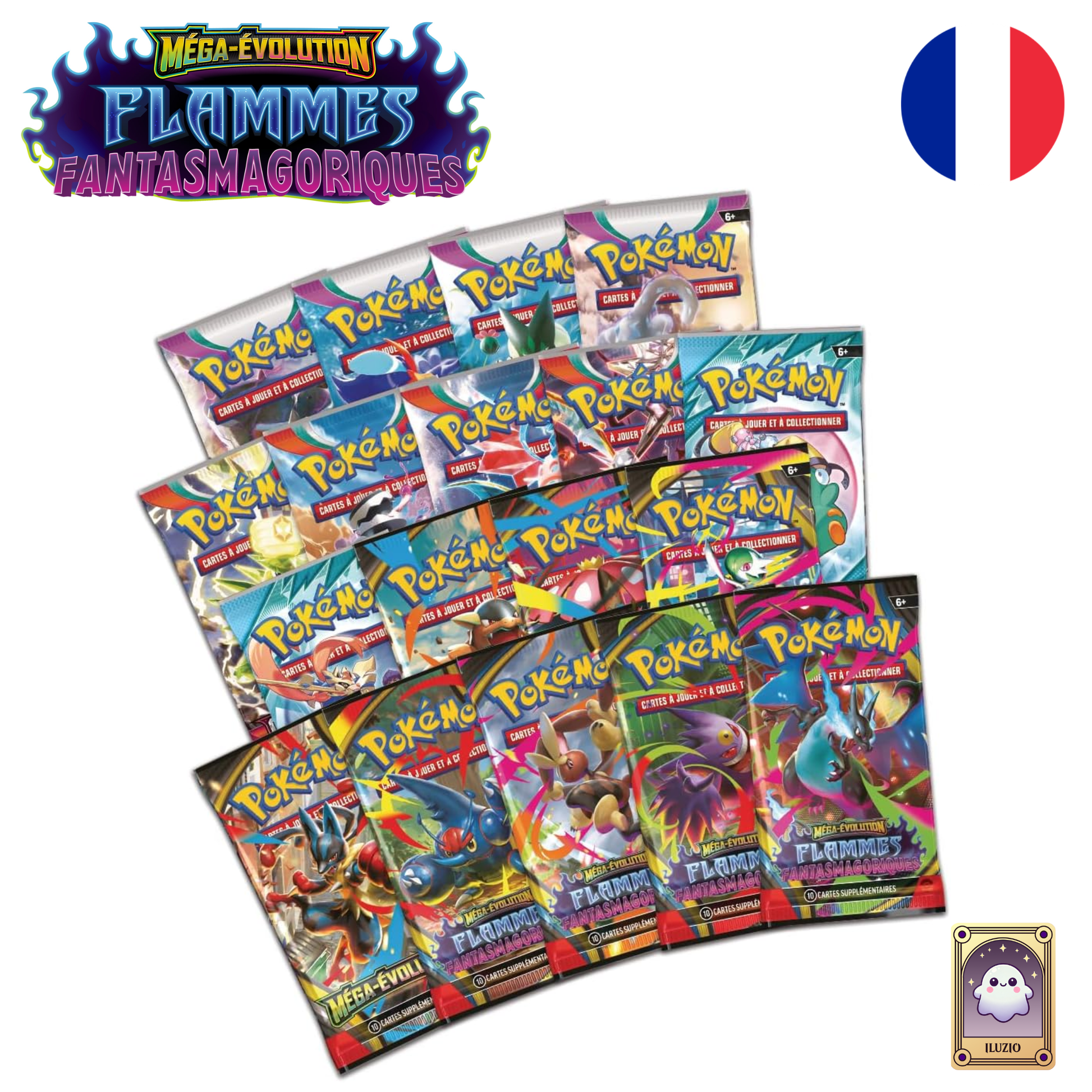 Boosters-Pokémon - Coffret Collection Ultra Premium ME2 - Flammes Fantasmagoriques - Méga-Dracaufeu X-ex - Français