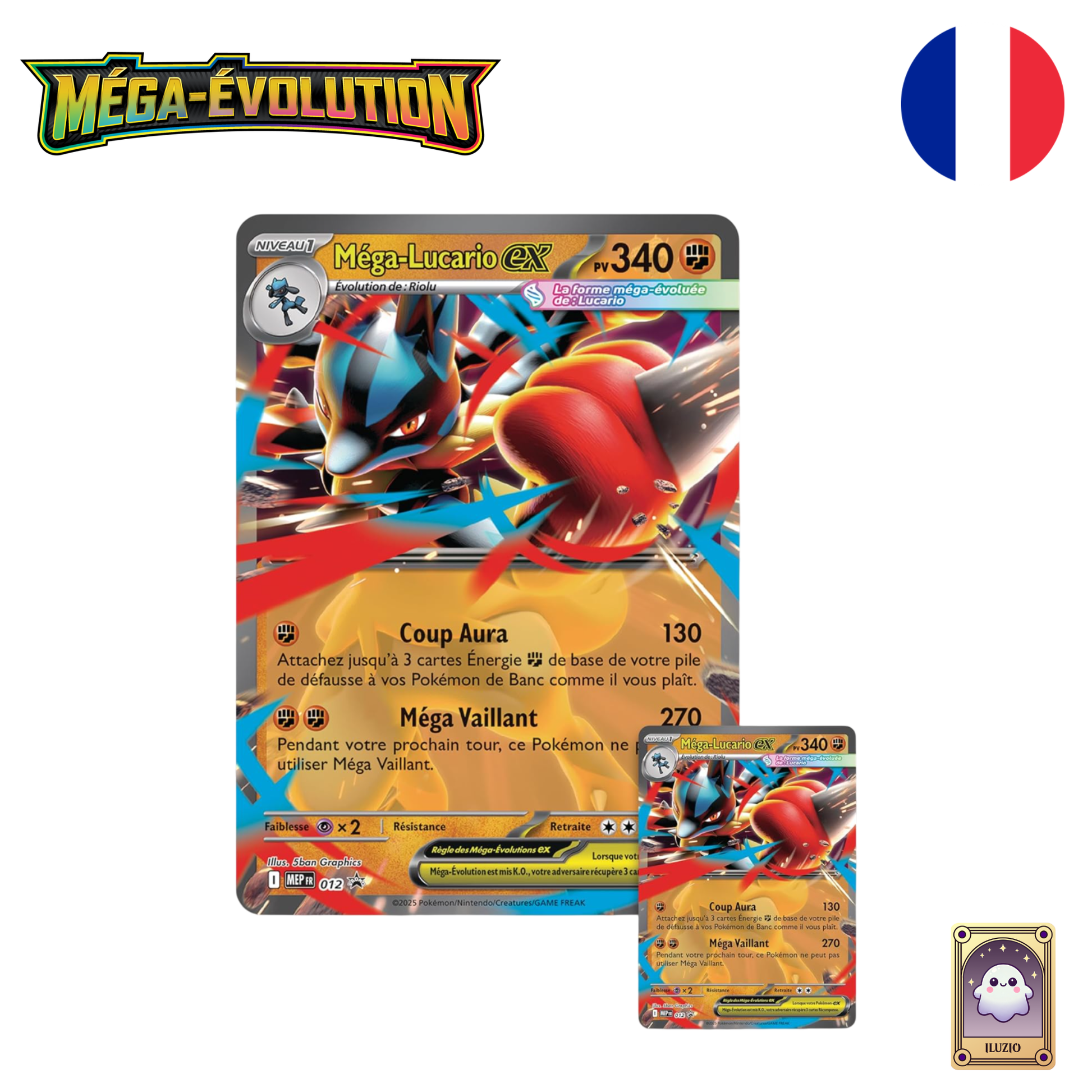 Cartes promo - Pokémon - Collection Premium avec Figurine Méga-Lucario-ex - Français