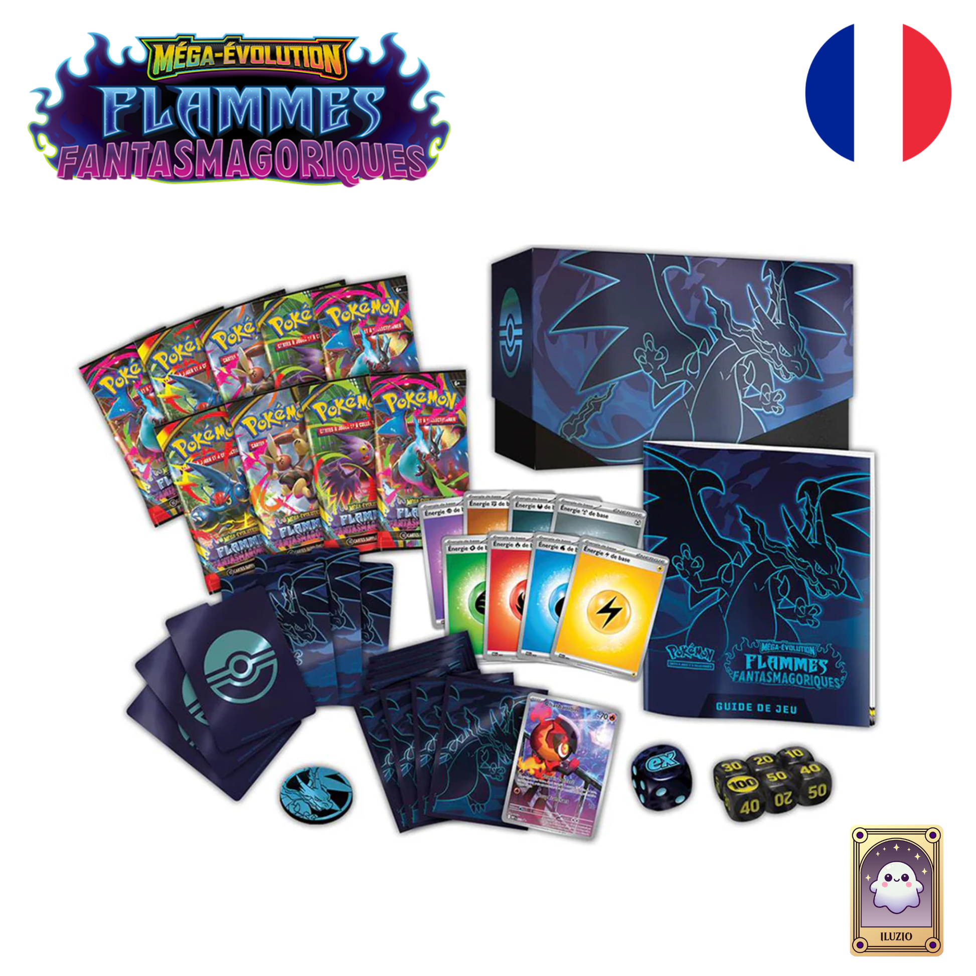 Contenu-Pokémon - Coffret Dresseur d'Élite (ETB) ME2 - Flammes Fantasmagoriques - Français