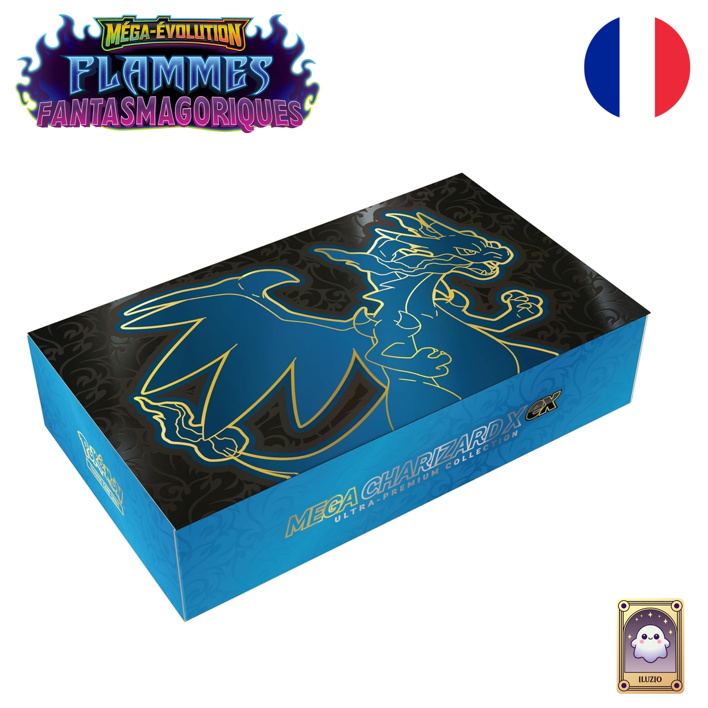 Dessus-Pokémon - Coffret Collection Ultra Premium ME2 - Flammes Fantasmagoriques - Méga-Dracaufeu X-ex - Français