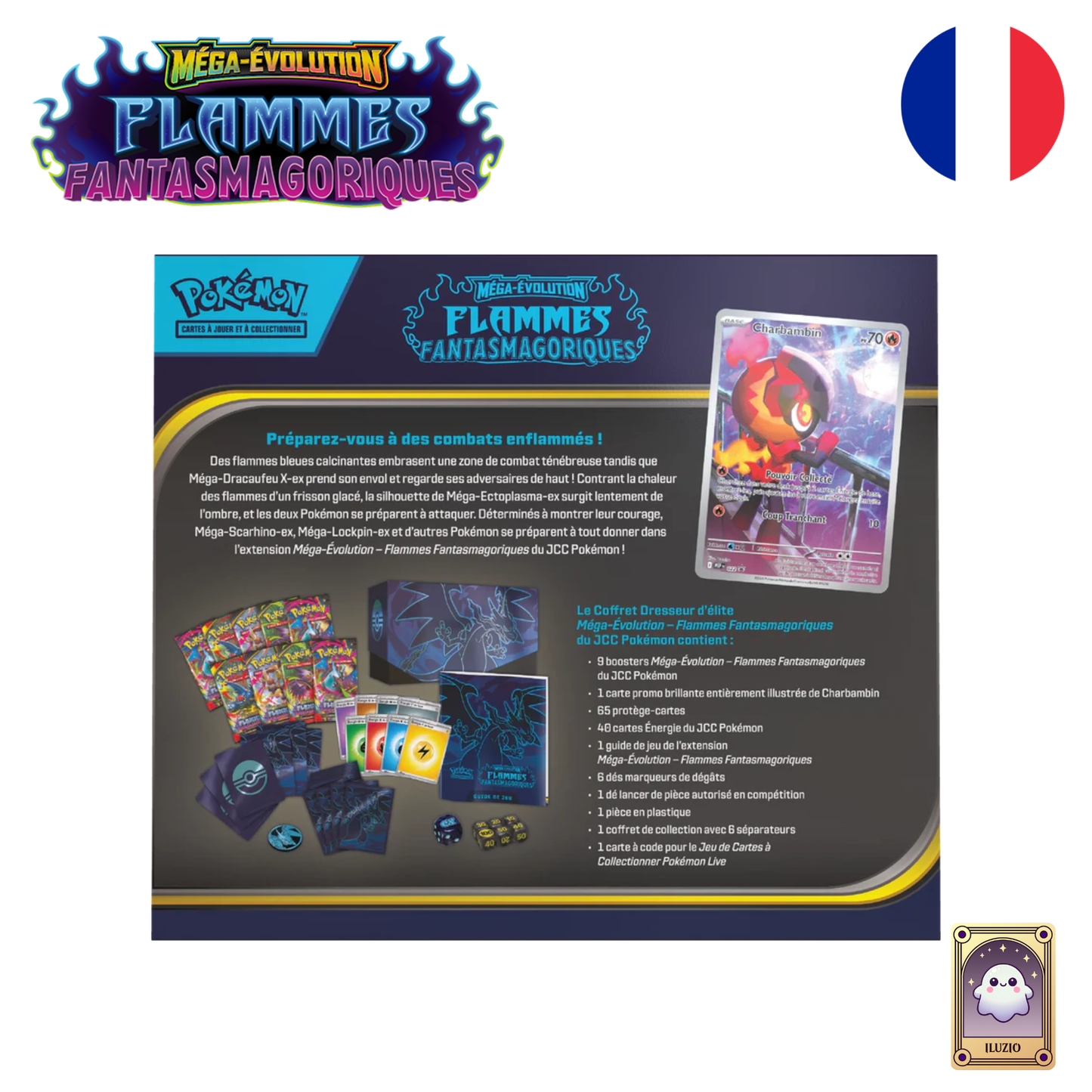 Dos-Pokémon - Coffret Dresseur d'Élite (ETB) ME2 - Flammes Fantasmagoriques - Français