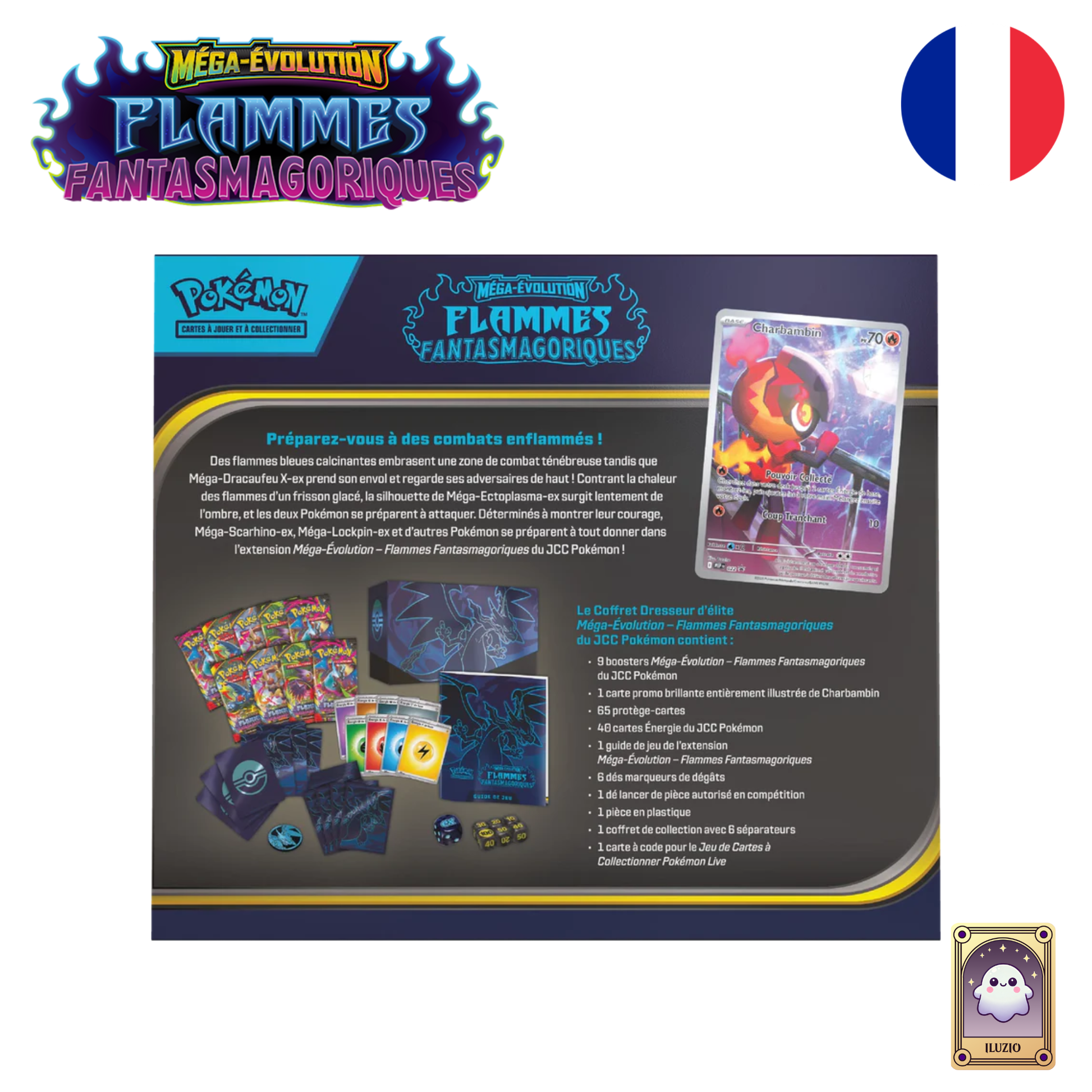 Dos-Pokémon - Coffret Dresseur d'Élite (ETB) ME2 - Flammes Fantasmagoriques - Français