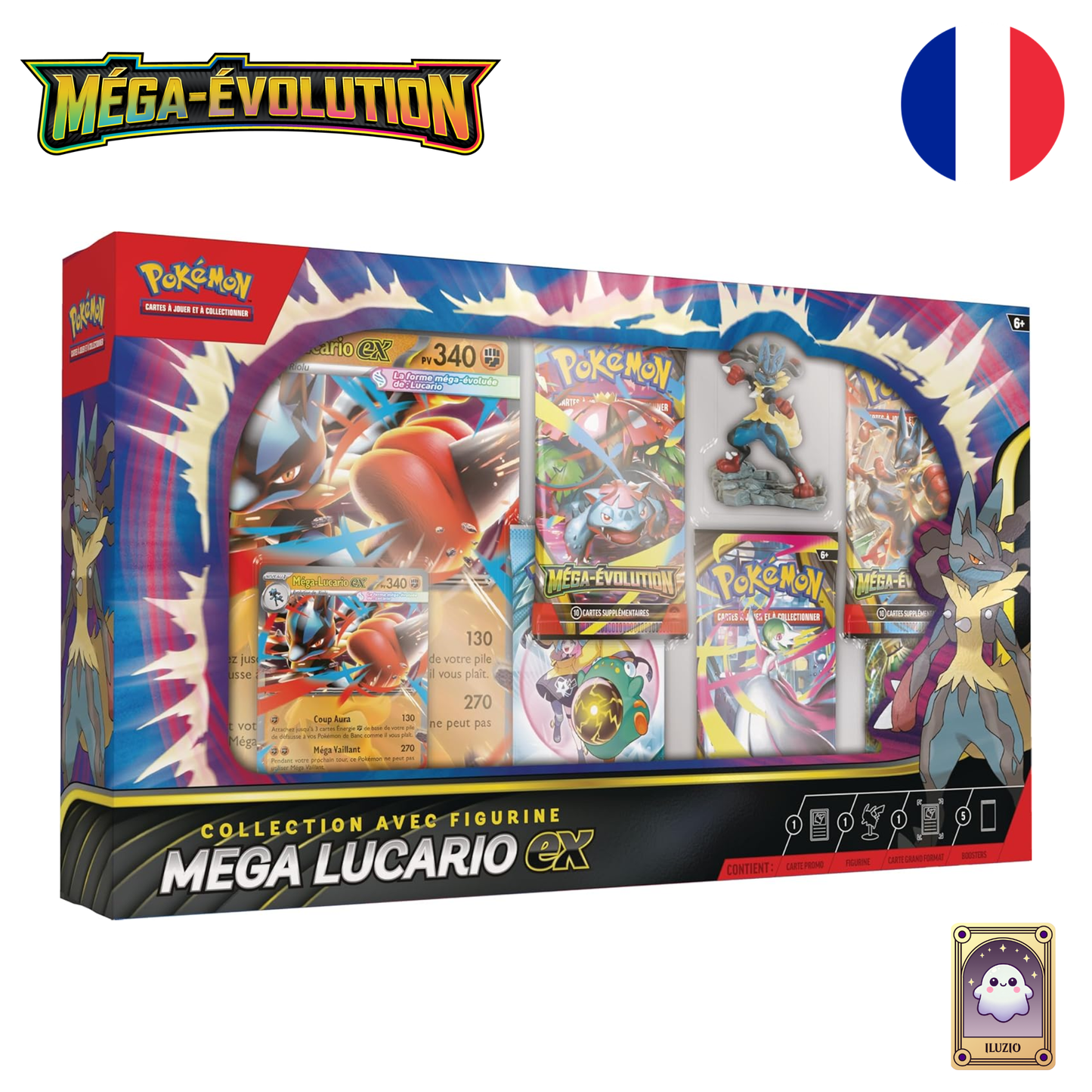Face côté gauche - Pokémon - Collection Premium avec Figurine Méga-Lucario-ex - Français