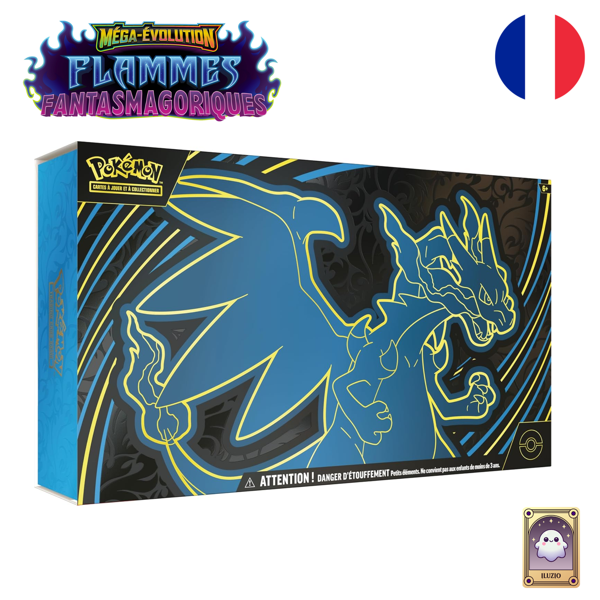 Face côté gauche - Pokémon - Coffret Collection Ultra Premium ME2 - Flammes Fantasmagoriques - Méga-Dracaufeu X-ex - Français