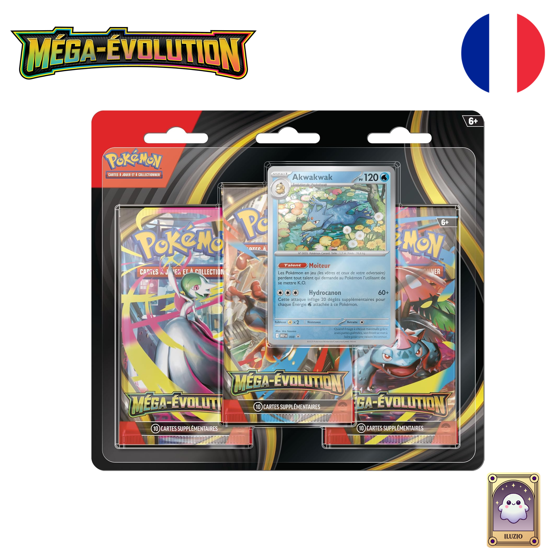 FACE-Pokémon - Tripack ME1 - Méga-Évolution - Akwakwak - Français