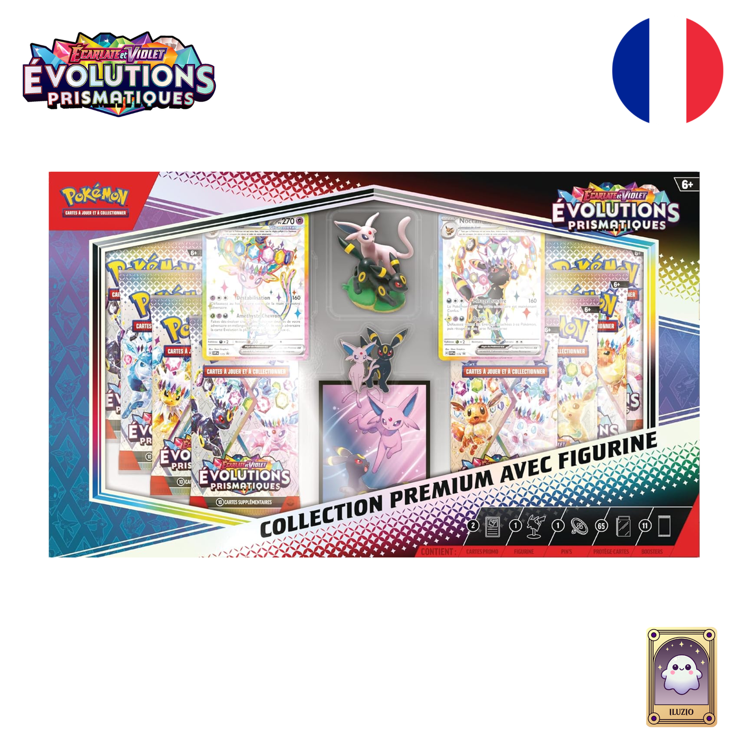 Face-Pokémon - Collection Premium avec Figurine EV 8.5 - Évolutions Prismatiques - Français