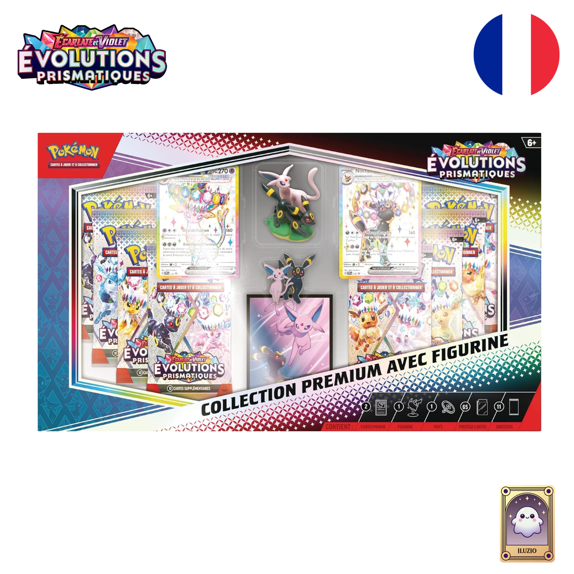 Face-Pokémon - Collection Premium avec Figurine EV 8.5 - Évolutions Prismatiques - Français